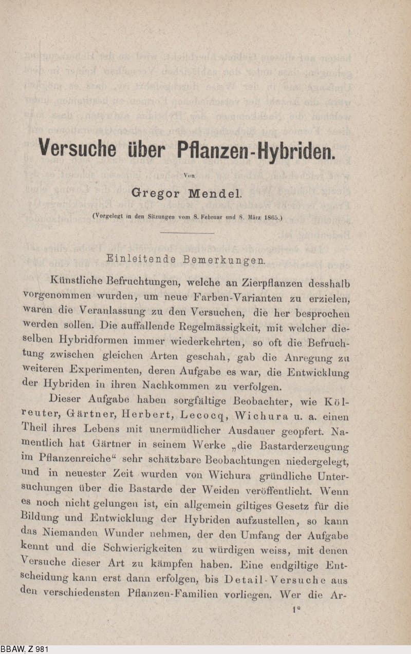 Experiments on Plant Hybridization - Wikipedia